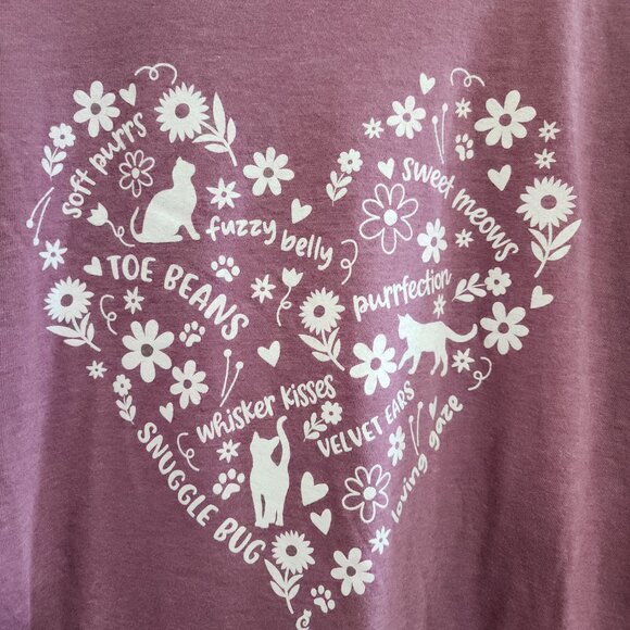 Cat Lady Box Cat Lover Women's Purple Crewneck T-Shirt Plus Size XXL - Picture 3 of 13